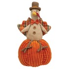 New Primitive Turkey Sitter Pumpkin Autumn Thanksgiving 13 5 hx7 wx7 d Cloth