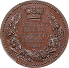 1887 Great Britain Queen Victoria Golden Jubilee Bronze Medal Pcgs Specimen-62