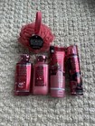  75 Bath   Body Works Winter Candy Apple - Set Of 5 - Wash Mist Lotion Sponge