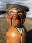 Vintage Anri Italy Hand Carved Mechanical Yakker Man Wine Cork Bottle Stopper