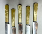 Vintage Butterscotch Bakelite Dinner Knives - Art Deco - Set Of 5