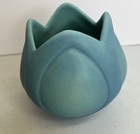 Van Briggle Art Pottery Tulip Vase Vintage Bowl Blue Turquoise 3 5    Signed