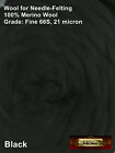 Hr080-100-fs Morezmore Black 100g 100  Merino Wool Roving For Needle Felting