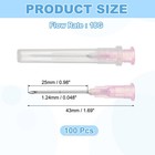 100 Pcs 18g Tip Dispensing Needle With Luer Lock 1 69   Pink