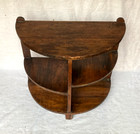 Antique Mahogany Finish Wood  Tired Half Moon Table Display Plant Stand Vintage