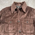 Vintage 70s Jc Penney Shirt Jacket Mens Medium Brown Suede Leather Work Shacket