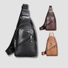Mens Leather Sling Bag Cross Body Handbag Chest Bag Shoulder Pack Sport Backpack