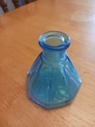 Vintage Cobalt Blue Octagon Sided Inkwell