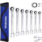 Workpro 14pieces Ratcheting Combination Wrench Set With Roll Up Pouch Metric Sae