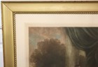 Antique Victorian Color Lithograph Print Victorian Children Signed Framed