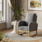 Teddy Upholstered Rocking Chair Nursery  Glider Rocker Chair With High Backre   