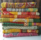 Wholesale Lot Kantha Quilt Indian Vintage Reversible Twin Handmade Blanket 5 Pc