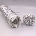 Pure S999 Fine Silver 999 Drinking Bottle Carved Dragon Travel  coffee hot Tea