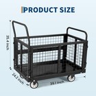6 In 1 Platform Truck Cart W  Cage 2000 Lbs Foldable Hand Truck Push Cart Dolly