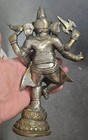 Antique Bronze Dancing Ganesh Statue Hindu 9   1 8 
