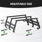 Adjustable 16 8-25  High Truck Bed Racks With Led Lights Ladder Rack