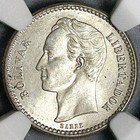1929 Ngc Ms 64 Venezuela 1 2 Bolivar 50 Centimos Horse Silver Coin  25052902c 