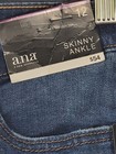 Ana A New Approach Jeans Size 10 Womens Denim Blue Tapered Leg Frayed Hem
