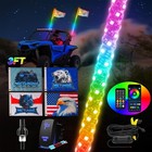 3ft Rgb Spiral Led Whip Light W  App Control For Polaris Rzr  Can-am  Honda Utv