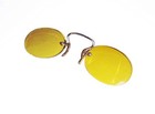 Antique Civil War Amber Pince Nez Sunglasses Orange Glasses Vtg