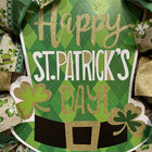 Farmhouse Happy St Patrick s Day      Hat Wreath Burlap Deco Mesh 24  X 24  Cute 