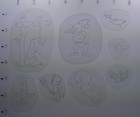 Vintage 80 s Acetate Tattoo Stencils  acetate Set  22   Good Condition 