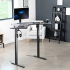 Vivo Black Electric 47  X 47  Corner Standing Desk  L-shaped Workstation