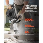 Uimoso Electric Demolition Jack Hammer  3000w Concrete Breaker Chisel  1700 Bpm