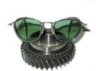 Antique American Optical Square Green Goggles Sunglasses Vtg Ao Safety Glasses