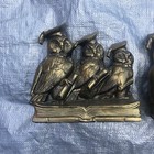 Vintage Brass Owl Book Ends