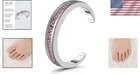 Sterling Silver Cz Toe Ring  Adjustable Band  Hypoallergenic