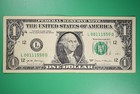 Us One Dollar Note Fancy Serial Trinary 0-1-5 Series 2017 00111550