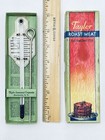 Vintage 1936 Taylor Instrument Metal Roast Meat Thermometer Original Green Box