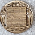 1980 Winter Olympics Medallic Art Calendar Medal Lake Placid Bronze Maco Coin