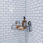 Stick N Lock Corner Shower Caddy Bathroom Organizer In Chrome  No Drill