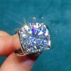 5ct Round Real Moissanite Men s Solitaire Engagement Ring 14k White Gold Plated