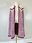 Vintage 1930s 1940s Chenille Cape Beach Coverup Magenta Swirl Novelty Antique