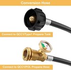 12 Ft Propane Extension Hose With Gauge  Leak Detector Replacement Propane Hose