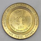 Aladdin Resort   Casino  1 Slot Gaming Token Las Vegas Nevada Nv Brass Rwm 2000