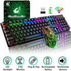 Wireless wired Computer Pc Gaming Keyboard Mouse Combo Mechanical Led Backlit
