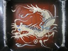 Vintage Antique Japanese Hand Painted Dragon Pattern Ashtray