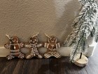 Gingerbread Man 3pc Wooden Ornaments Hand Painted 5 5   