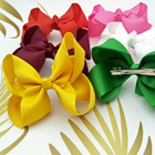 40pcs 4 Inch Hair Bows For Girls hand-made Grosgrain Ribbon Hair Bow Alligator C