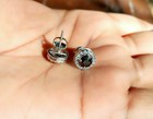 1ct Black Round Cut Cz Halo Stud Earrings Stunning Contrast Timeless 925 Silver