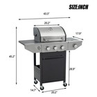 Propane Grill 3 Burner Barbecue Grill Stainless Steel Gas Grill With Side Burn