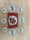 Toy Tea Set Lot Of 9 Vintage Ohio Art Tin Lithograph Childs Dutch Holland Mini
