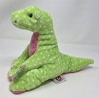 Ty Pluffies Stomps Dinosaur Plush Tylux Plush Soft Toy Mwmt Green Pink 9  2005