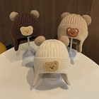 1pc Baby Winter Knitted Hat Cute Bear Ears Warm Thick Unisex Wool Cap - New