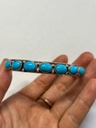 Vtg Southwestern Sterling Silver Multi-stone Turquoise Row Cuff Bracelet