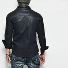 New Men s Genuine Lambskin Leather Shirt Basic Vintage Jacket Biker Slim Fit